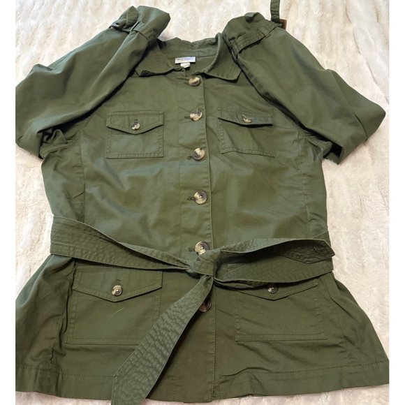 Isaac Mizrahi for Target Single-Breasted Tie Jacket Cotton Blend Women's Size L - Picture 4 of 14